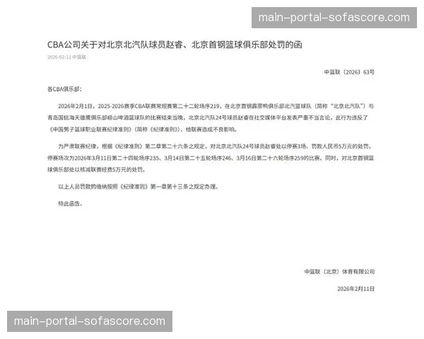 赵睿因社交媒体不当言论被CBA停赛3场、罚款5万元